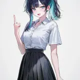 Haneul 15 schoolgirl.middle finger