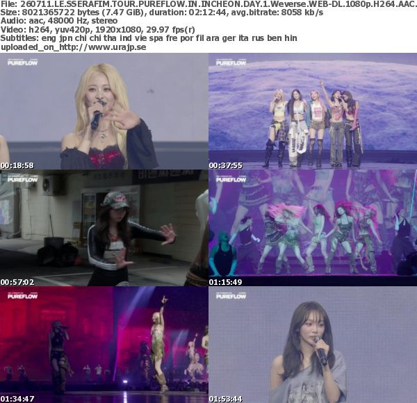 르세라핌 – 2026 LE SSERAFIM TOUR ‘PUREFLOW’ IN INCHEON Day 1 (Weverse 2026.07.11)
