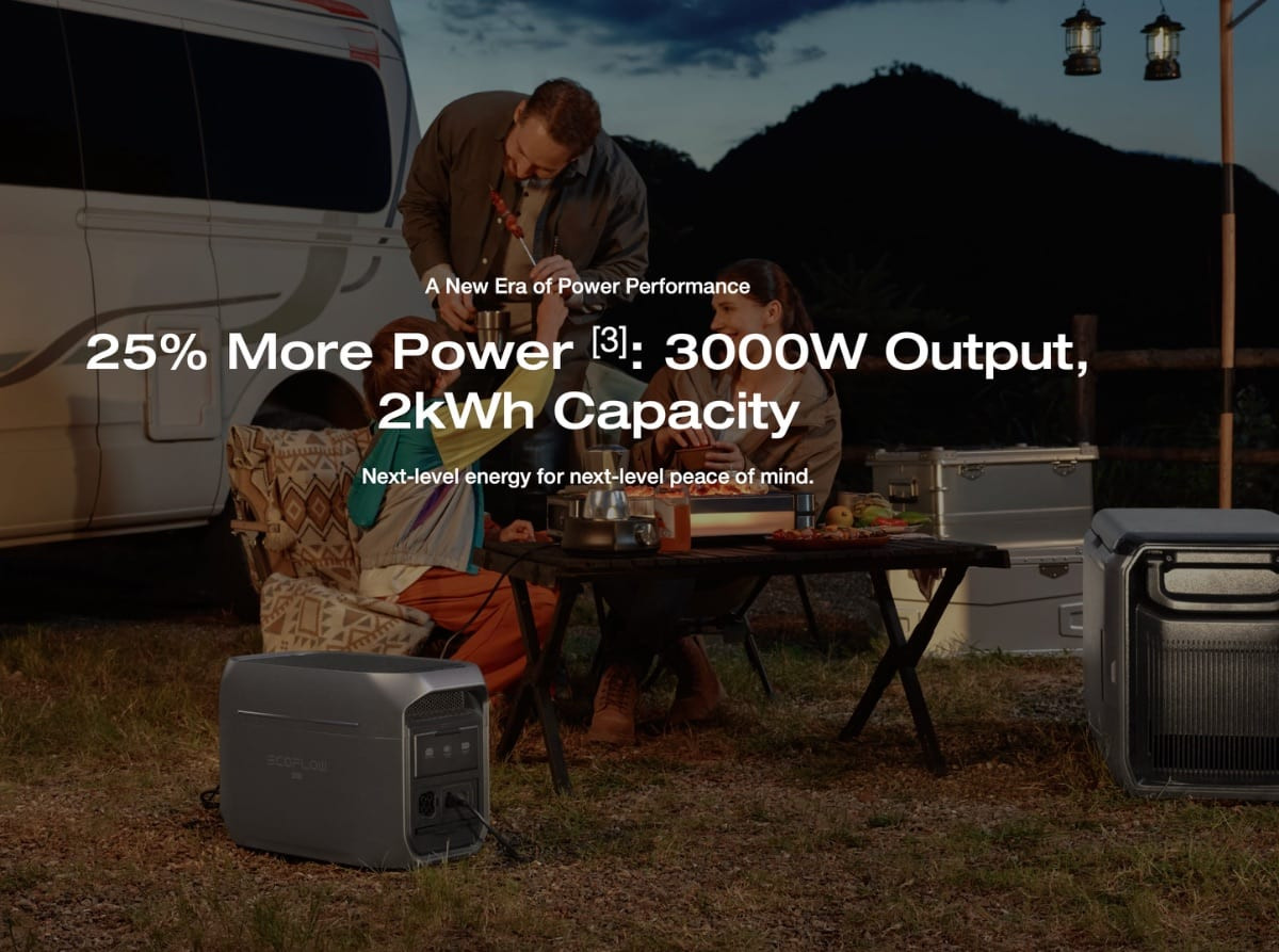 EcoFlow Delta 3 Max Plus kết nối với tấm pin năng lượng mặt trời