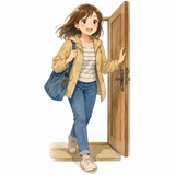 6. でかけます（出かけます）— pergi keluar berangkat