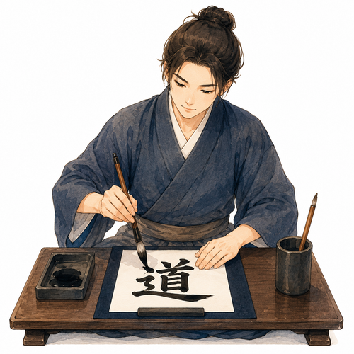 6. 書道（しょどう）— seni kaligrafi Jepang.png