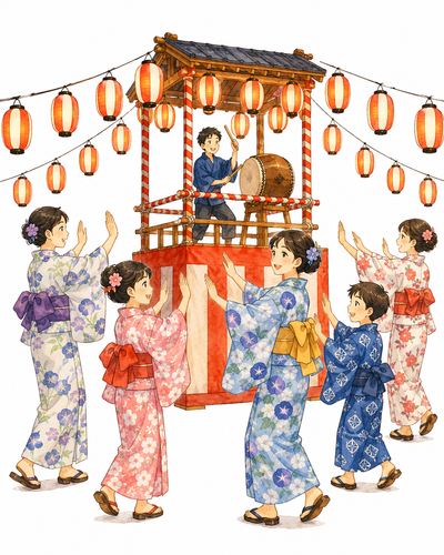 20. 盆踊り（ぼんおどり）— tarian Bon tarian festival Jepang.png