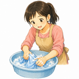 2. 洗います（あらいます）— mencuci