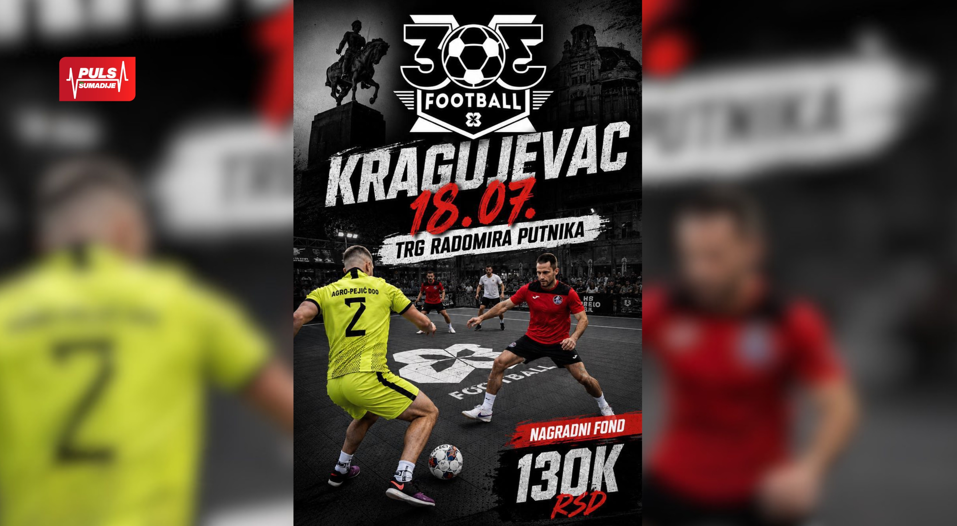 Četvrti put za redom Kragujevac će biti domaćin jedne stanice nacionalnog 3v3 fudbal prvenstva Srbije