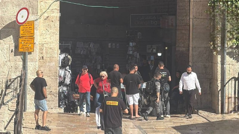 قوات الاحتلال تشدد من إجراءاتها عند باب العامود بالقدس المحتلة، وتقوم بتوقيف وفحص هويات الأهالي القادمين للبلدة القديمة....