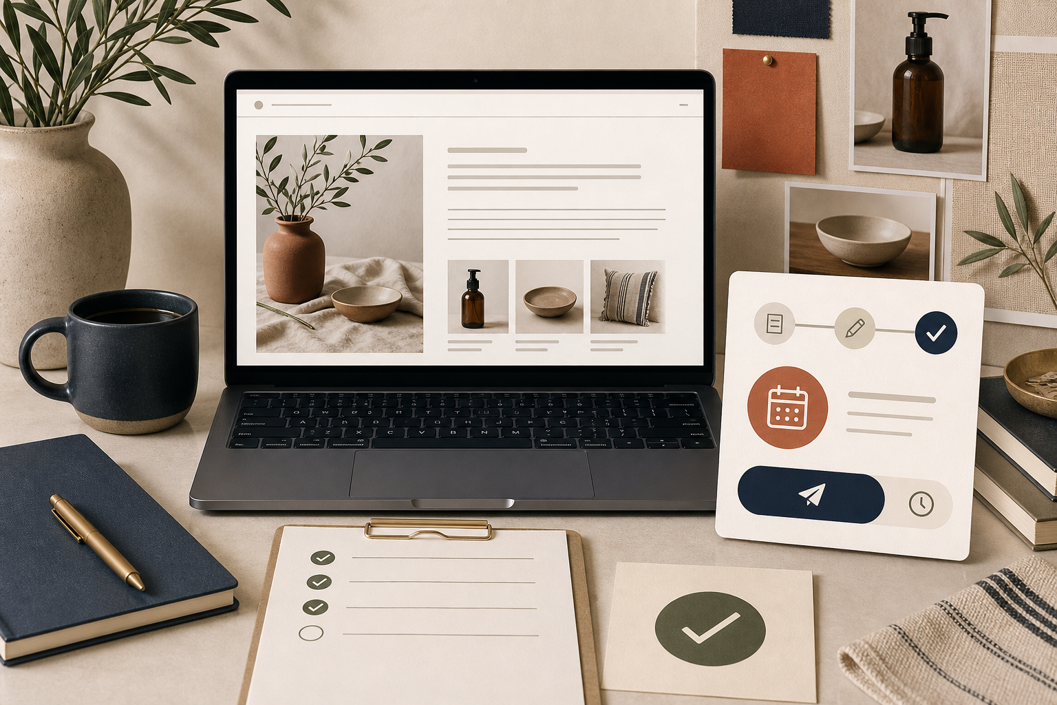 Draft review and publishing checklist for a Shopify blog post workflow