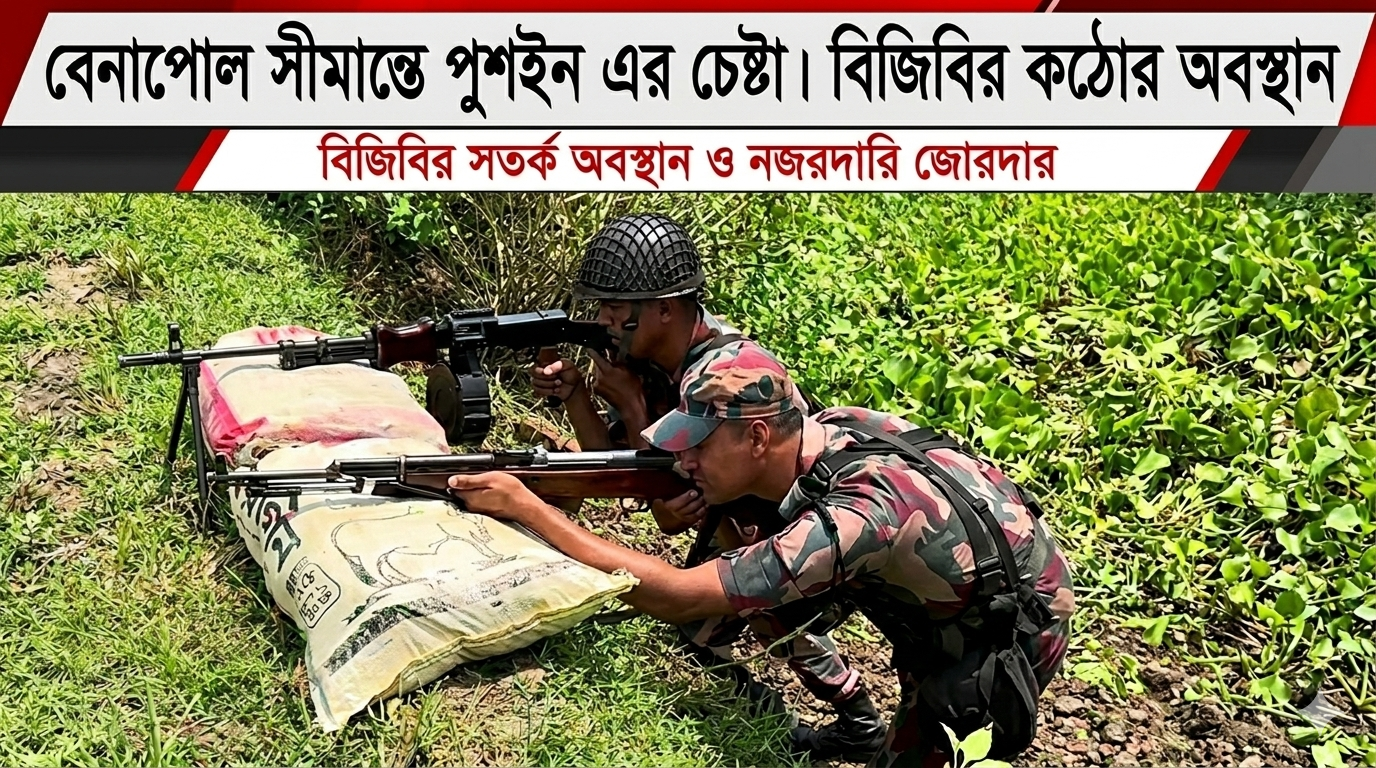 বেনাপোল সীমান্তে পুশইনের চেষ্টা, বিজিবির কঠোর অবস্থান ও সতর্কতা