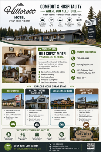 Comfortable Stays in Swan Hills, Alberta Hillcrest Motel & Top Nearby Hotels.png