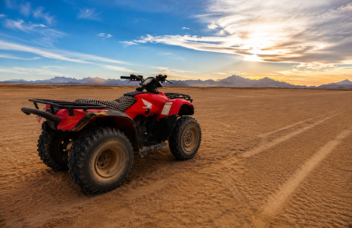 Quad bike lineup at the station
