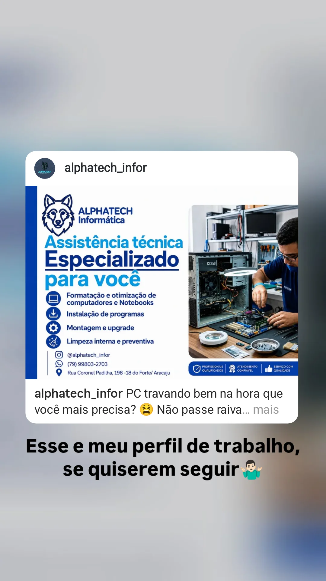 Foto de trabalho de Edwallace Bittencourt de Santana no Indica Sergipe