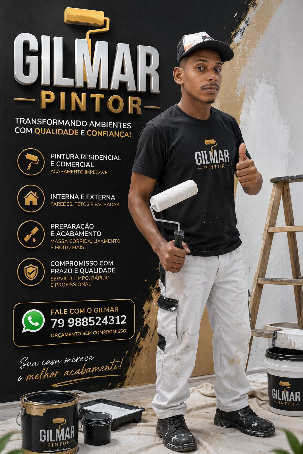 Foto de trabalho de Gilmar pintura no Indica Sergipe