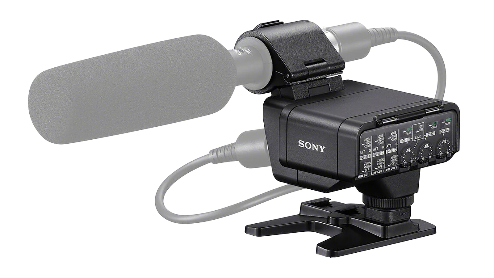 Sony XLR-A4 with microphone (not included)