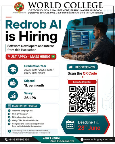 Redrob AI Hiring 2026 Software Jobs at WCTM Gurgaon.jpg