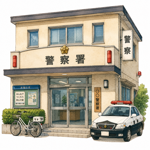 34. 警察（けいさつ）— kantor polisi kepolisian.png