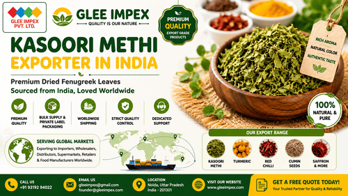 Kasoori Methi Exporter in India Premium Quality Dried Fenugreek Leaves GLEE IMPEX (1).png