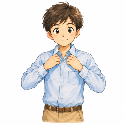 1. 着ます（きます）— memakai kemeja atau pakaian bagian atas.png