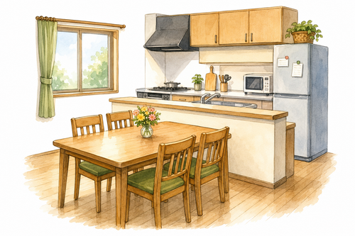 25. ダイニングキッチン — ruang makan yang menyatu dengan dapur.png