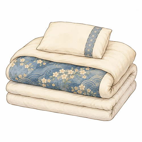 28. 布団（ふとん）— kasur dan selimut tradisional Jepang.png