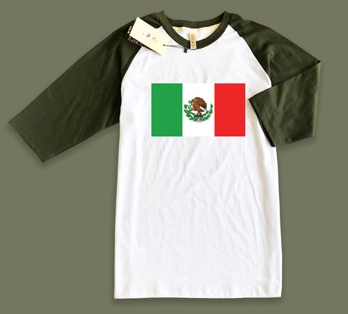 Raglan T Shirt 02 Green White.jpg