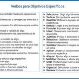 Verbos Objetivos específicos