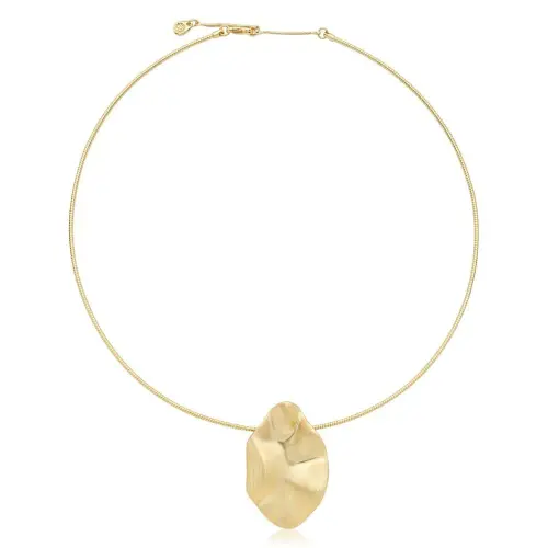 Colar dourado com pingente organico molten touch CO01011337DOFO.webp