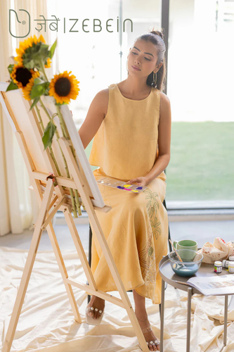 Linen Kylie top Daisy Yellow Zebein India.png