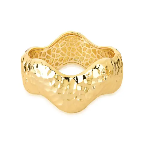 Bracelete dourado organico martelado hammered glow PU03030312.webp
