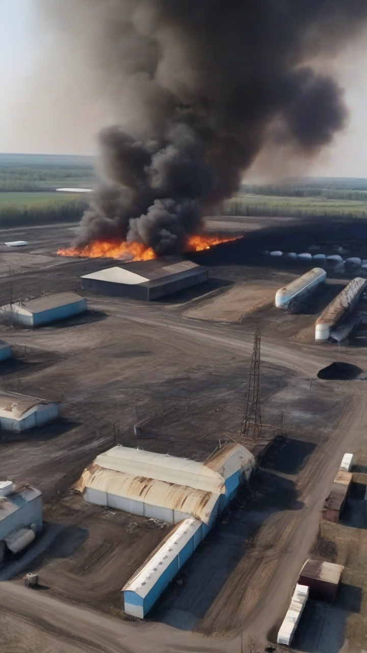 Russian oil depot catches fire after Ukraine drone attack