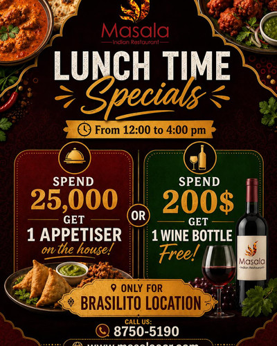 Lunch Time Specials at Masala Brasilito!.jpg
