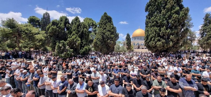 صورة| أكثر من 70 ألف مصلٍ أدوا اليوم صلاة الجمعة في رحاب المسجد الأقصى المبارك....