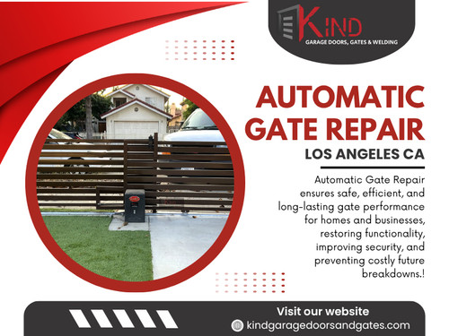 When these steps are ignored, minor issues slowly grow into larger failures that require professional intervention, including Electric gate repair Los Angeles CA or Automatic gate repair Los Angeles CA services.

Phone: (818) 747-5606

Read Our Blogs:

https://kindgaragedoorsandgates.wordpress.com/
https://kindgaragedoorsandgatesla.tumblr.com
https://kindgaragedoorsandgates.weebly.com/

More Links:

https://soundcloud.com/kindgaragedoorsandgates
https://vimeo.com/kindgaragedoorsandgate
https://medium.com/@kindgarage_doorsandgates/about
