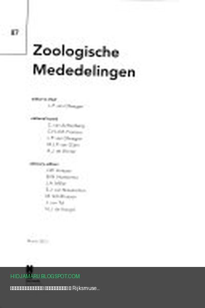 Обложка книги «Зоологические сообщения» - Rijksmuseum van Natuurlijke Historie te Leiden