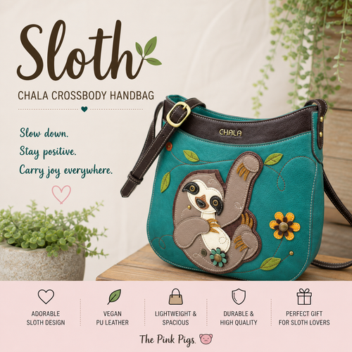 Sloth Chala Crossbody Handbag – Adorable Vegan Leather Purse for Sloth Lovers.png