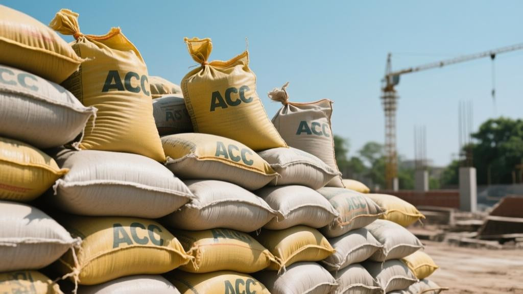 ACC cement bags at construction site India 2026