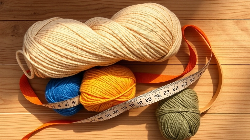 Skeins of mercerized cotton yarn in beige, burnt orange, mustard yellow, royal blue, and olive green.