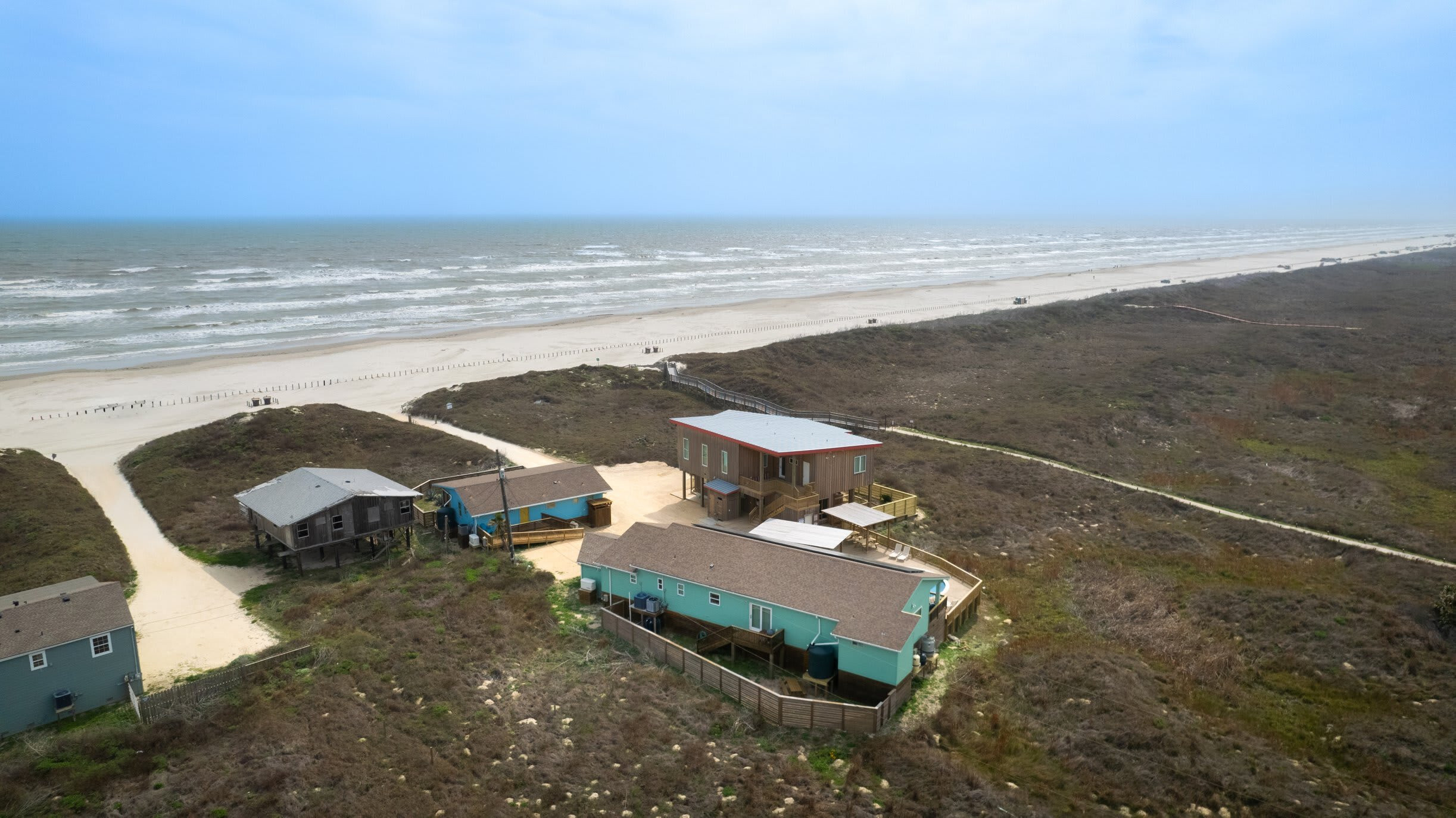 Aerial — Property with Ocean View, Beach & Dunes