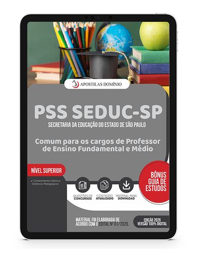 Capa Dominio PSS SEDUC SP Comum para os cargos de Professor de Ensino Fundamental e Médio.png