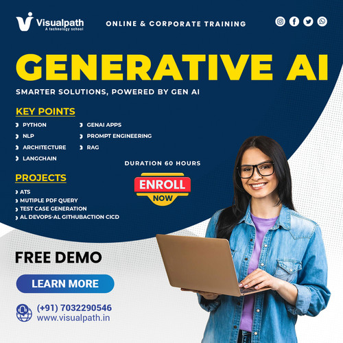 Visualpath stands as a premium Generative AI Training Institute Hyderabad reaching a global audience. We include live projects so tech professionals in Mumbai and Delhi can gain hands-on implementation experience online. You will learn model engineering through our deep GenAI Training syllabus. Our digital portal also features the latest Gen AI Online Training modules for career growth. Call +91-7032290546.
Visit: https://www.visualpath.in/generative-ai-course-online-training.html
WhatsApp: https://wa.me/c/917032290546
Visit our Blog: https://visualpathblogs.com/category/generative-ai-genai/