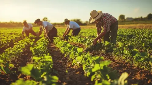 farmers tending crops stockcake.webp