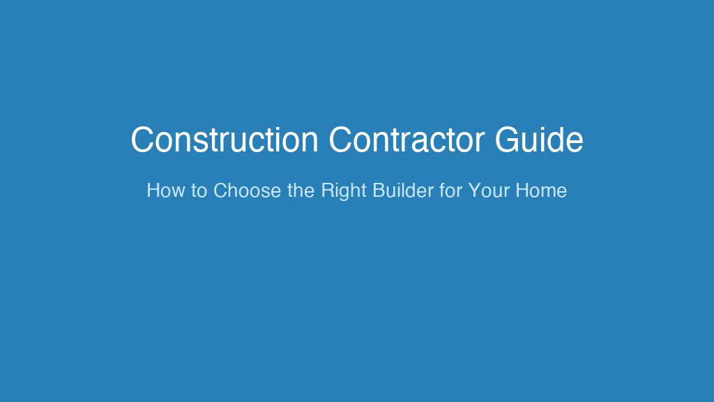 How to Choose the Right Construction Contractor in India