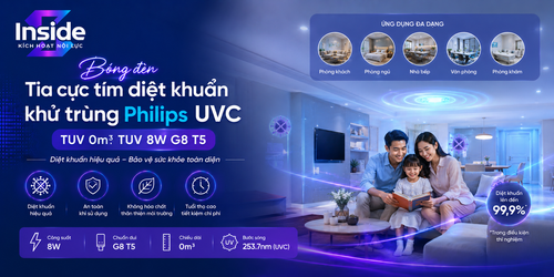Bong den tia cuc tim diet khuan khu trung TUV Philips UVC 30cm TUV 8W G6 T5.png