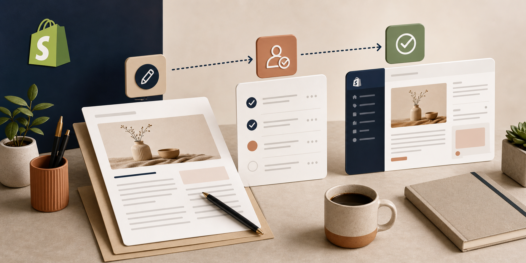 Shopify draft review workflow with approval checkpoints