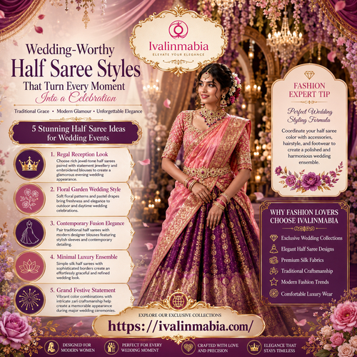 Elegant half saree wedding fashion guide.png