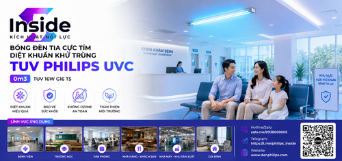 Bong den tia cuc tim diet khuan khu trung TUV Philips UVC 30cm TUV 16W G6 T5.png