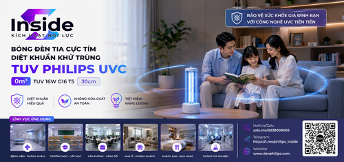 Bong den tia cuc tim diet khuan khu trung TUV Philips UVC 30cm TUV 16W G6 T5 1.png