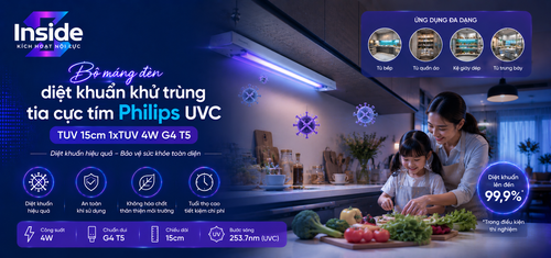 Bo den tia cuc tim diet khuan khu trung TUV Philips UVC 30cm TUV 8W G6 T5.png