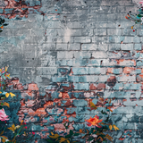 deb brick wall with floral patterns on it by paint splatter d31c99c6 81d9 4ff9 a7ba a60ea5681e00 0