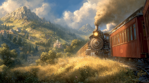 deb train riding around a hill in a spiraling track on a sunn d27a8774 201e 4b5c 8d8b 2bd1cc75876c 2.png