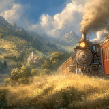 deb train riding around a hill in a spiraling track on a sunn d27a8774 201e 4b5c 8d8b 2bd1cc75876c 2
