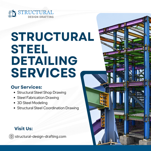 Structural steel projects depend on clear drawings and accurate details to help architects, engineers, fabricators, and erectors understand every steel component. Structural Steel Detailing Services provide organized documentation for beams, columns, connections, and other steel members, supporting smoother fabrication and installation. Our Steel Detailing Services include 2D drafting, 3D modeling, shop drawings, fabrication drawings, and coordination drawings for commercial and industrial projects. Reach out to us for Steel Detailing Services in Jacksonville to support accurate drawings, clear coordination, and smoother project workflows from design through fabrication.

Our Services: 
Structural Steel Shop Drawing
Steel Fabrication Drawing
3D Steel Modeling
Structural Steel Coordination Drawing

Visit Us: https://structural-design-drafting.com/2d-3d-structural-drafting/structural-steel-detailing-design.html
